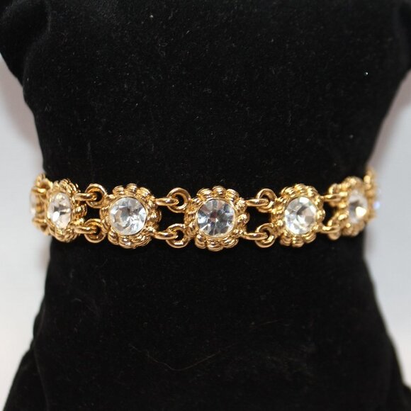Vintage Joan Rivers Gold-Tone Crystal Bracelet - Picture 3 of 15